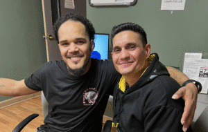 two friends at the beacon house recovery program